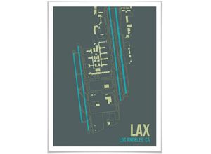 4063129138562 - Poster WALL-ART Wandbild LAX Grundriss Los Angeles Bilder Gr B H T 24 cm x 30 cm x 01 cm Grundriss 1 St bunt Poster Bilder Poster Wandbild Bild Wandposter