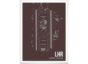 4063129138838 - Poster WALL-ART Wandbild LHR Grundriss London Bilder Gr B H T 24 cm x 30 cm x 01 cm Grundriss 1 St bunt Poster Bilder Poster Wandbild Bild Wandposter