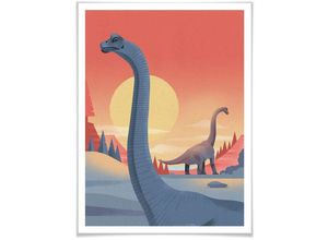 4063129139767 - Poster WALL-ART Brachiosaurus Bilder Gr B H T 24 cm x 30 cm x 01 cm Dinosaurier 1 St bunt Poster Poster Wandbild Bild Wandposter