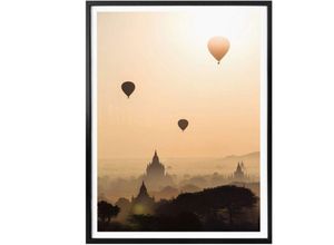 4063129142750 - Poster WALL-ART Morgen über Bagan Bilder Gr B H T 40 cm x 50 cm x 01 cm Landschaften 1 St bunt Poster Poster Wandbild Bild Wandposter