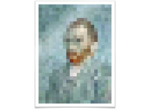 4063129146987 - Poster WALL-ART Pixel Portrait van Gogh Bildnis Bilder Gr B H T 30 cm x 24 cm x 01 cm Person 1 St bunt Poster Bilder Poster Wandbild Bild Wandposter