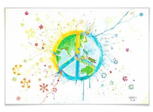 4063129153107 - Poster WALL-ART Peace Bilder Gr B H T 120 cm x 80 cm x 01 cm Peace-Zeichen 1 St bunt Poster Poster Wandbild Bild Wandposter