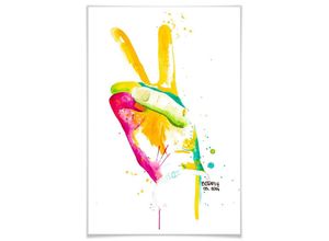 4063129153206 - Poster WALL-ART Peace 02 Bilder Gr B H T 90 cm x 140 cm x 01 cm Peace-Zeichen 1 St bunt Poster Poster Wandbild Bild Wandposter