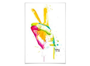 4063129153244 - Poster WALL-ART Peace 02 Bilder Gr B H T 50 cm x 75 cm x 01 cm Peace-Zeichen 1 St bunt Poster Poster Wandbild Bild Wandposter