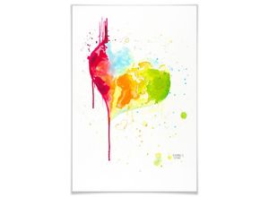 4063129153473 - Poster WALL-ART Heart World Bilder Gr B H T 80 cm x 120 cm x 01 cm Schriftzug 1 St bunt Poster Poster Wandbild Bild Wandposter