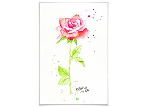 4063129153695 - Poster WALL-ART Rose Bilder Gr B H T 90 cm x 140 cm x 01 cm Blumen 1 St bunt Poster Poster Wandbild Bild Wandposter