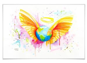 4063129153862 - Poster WALL-ART Angel Schutzengel Mutter Erde Bilder Gr B H T 140 cm x 90 cm x 01 cm Schriftzug 1 St bunt Poster ohne Bilderrahmen