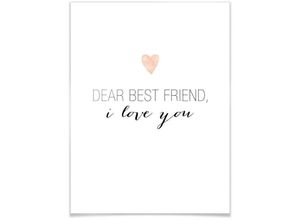 4063129157877 - Poster WALL-ART Dear best friend Bilder Gr B H T 24 cm x 30 cm x 01 cm Schriftzug 1 St weiß Poster Poster Wandbild Bild Wandposter