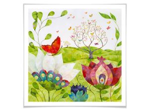 4063129158157 - Poster WALL-ART Märchen Wandbilder Sommerwiese Bilder Gr B H T 120 cm x 120 cm x 01 cm Landschaft 1 St bunt Poster Bilder Poster Wandbild Bild Wandposter