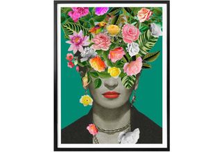 4063129158799 - K&l Wall Art - Frida Floral Studio Poster Blumen Illustration Frida Kahlo 50x60cm Wanddeko Wandposter