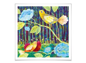 4063129159451 - Poster WALL-ART Märchen Wandbilder Vögel im Wald Bilder Gr B H T 50 cm x 50 cm x 01 cm Vögel 1 St bunt Poster Bilder Poster Wandbild Bild Wandposter