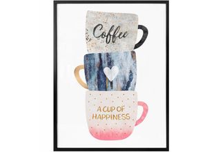 4063129161348 - Poster WALL-ART A cup of happiness Bilder Gr B H T 50 cm x 60 cm x 01 cm Schriftzug 1 St bunt Poster