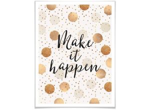 4063129161805 - Poster WALL-ART Make it Happen - Dots Bilder Gr B H T 24 cm x 30 cm x 01 cm Schriftzug 1 St bunt Poster