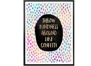 4063129162413 - Poster WALL-ART Kindness Konfetti Bilder Gr B H T 40 cm x 50 cm x 01 cm Schriftzug 1 St bunt Poster