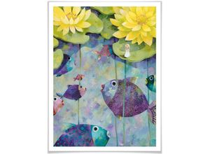 4063129162932 - Poster WALL-ART Märchen Wandbilder Gelbe Seerosen Bilder Gr B H T 24 cm x 30 cm x 01 cm Pflanzen 1 St bunt Poster Bilder Poster Wandbild Bild Wandposter