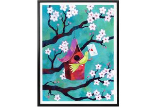 4063129162987 - Poster WALL-ART Märchen Wandbilder Vogelhäuschen Bilder Gr B H T 30 cm x 40 cm x 01 cm Vögel 1 St bunt Poster Bilder Poster Wandbild Bild Wandposter