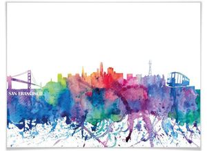 4063129166176 - Poster WALL-ART San Francisco Aquarell Skyline Bilder Gr B H T 30 cm x 24 cm x 01 cm Stadt 1 St bunt Poster Bilder Poster Wandbild Bild Wandposter