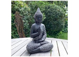 4063129168989 - K&l Wall Art - Lao Buddha Garten Figur Fensterbank Feng Shui Deko Balkon Steinfigur Wohnzimmer Statue 33cm Schwarz - Schwarz