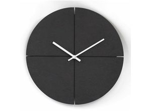 4063129169245 - K&l Wall Art - Lautlose mdf Holz Wanduhr Schwarz Retro Uhr modern weiß Gold Uhrwerk lautlos Ohne Ticken ø 30cm Rund - Schwarz