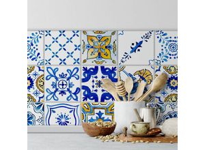 4063129170609 - K&l Wall Art - selbstklebende Fliesenaufkleber Glanz 15x15cm mediterrane Kachel Landhaus 12er Set Wandtattoo