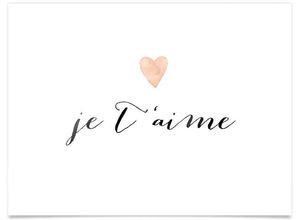 4063129172962 - Poster WALL-ART Je taime Bilder Gr B H T 30 cm x 24 cm x 01 cm Schriftzug 1 St weiß Poster Poster Wandbild Bild Wandposter