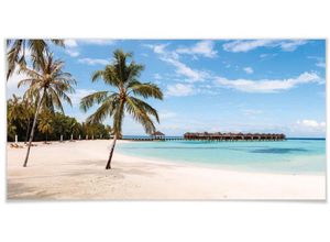 4063129173426 - Poster WALL-ART Wasser Bungalows Malediven Bilder Gr B H T 80 cm x 30 cm x 01 cm Gebäude 1 St bunt Poster Poster Wandbild Bild Wandposter