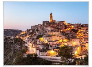 4063129176090 - Poster WALL-ART Matera Abend Bilder Gr B H T 30 cm x 24 cm x 01 cm Schriftzug 1 St bunt Poster Poster Wandbild Bild Wandposter