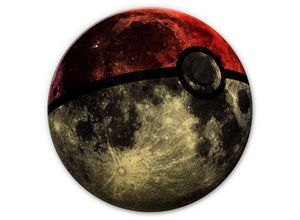 4063129184736 - K&l Wall Art - Alu-Dibond-Poster Rund Metalloptik Wandbild Mond Pokémoon Pokemon Gold Nicebleed ø 30cm - gold