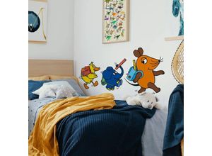 4063129191406 - Kinder Wandtattoo Ente Elefant Schulweg Aufkleber Wandsticker 160x76cm - bunt