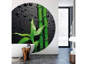 4063129194940 - K&l Wall Art - Runde Fototapete Bambus Wellness Tapete Feng-Shui Vliestapete Wand Deko ø 188cm - schwarz