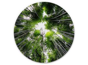 4063129200467 - K&l Wall Art - Alu-Dibond-Poster Rund Metalloptik Wandbild Wald Baum des Lebens Natur Japan Hugonnard ø 120cm - grün