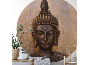 4063129202232 - K&l Wall Art - Runde Fototapete Buddha Tapete Feng-Shui Deko Vliestapete Wellness Wandbild ø 188cm - braun