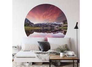 4063129204205 - K&l Wall Art - Runde Fototapete Cuadrado Landschaft Tapete Los Lagos Vliestapete Vintage Deko ø 140cm - bunt