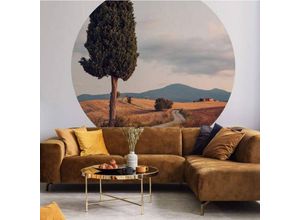 4063129205783 - K&l Wall Art - Runde Fototapete Colombo Zypressen Tapete Landschaft Esszimmer Küche Vliestapete ø 188cm - bunt