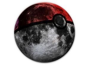 4063129207565 - K&l Wall Art - Alu-Dibond-Poster Rund Metalloptik Wandbild Pokemon Mond Silber Pokémoon Nicebleed ø 20cm - schwarz