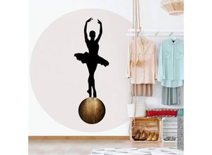 4063129208937 - Runde Fototapete Kubistika Ballerina Tapete Vollmond Vliestapete Wandbild ø 140cm - weiß