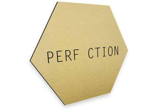 4063129209644 - K&l Wall Art - Hexagon Alu-Dibond Poster Perfection Gold Metalloptik Retro Deko Wandbild Minimalist Nordic Creators 55x47cm - gold