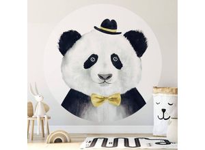 4063129212804 - K&l Wall Art - Runde Fototapete Pandabär Tapete Kinder Panda Teddy Bär Vliestapete Schlafzimmer ø 140cm - schwarz