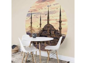 4063129213016 - Runde Fototapete Sultan Ahmed Tapete Blaue Moschee Vliestapete Wandbild ø 284cm - braun