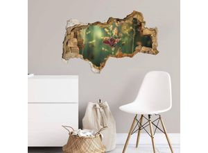 4063129216635 - K&l Wall Art - 3D Wandtattoo Wohnzimmer Vinogradof Natur Fotografie Schmetterling im Gras Mauerdurchbruch selbstklebend 80x49cm - bunt