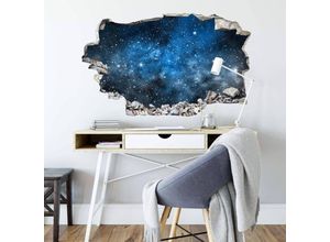 4063129218080 - K&l Wall Art - 3D Wandtattoo Wohnzimmer Nachthimmel Sterne Weltraum Wandsticker Galaxie Mauerdurchbruch selbstklebend 100x61cm - blau