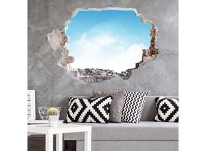 4063129218394 - K&l Wall Art - 3D Wandtattoo Wohnzimmer Himmelblau Sommer Himmel weiße Wolken Sunny Day Mauerdurchbruch selbstklebend 120x82cm - blau