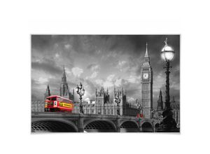 4063129225149 - Wizard Genius - xxl Poster London Red Bus Westminster Bridge Wandposter Kinderzimmer 175x115cm - schwarz