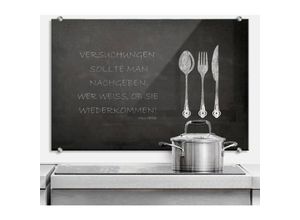 4063129232581 - K&l Wall Art - esg Glasbild Spritzschutz Küche Schriftzug Versuchungen sollte man nachgeben Zitat 60x40cm - schwarz