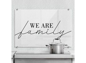 4063129234714 - K&l Wall Art - esg Glasbild Spritzschutz Küche Schriftzug We are family Küchenrückwand 60x40cm - schwarz