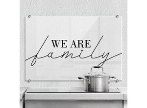 4063129234738 - K&l Wall Art - esg Glasbild Spritzschutz Küche Schriftzug We are family Küchenrückwand 100x70cm - schwarz