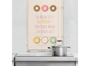 4063129234783 - K&l Wall Art - esg Glasbild Spritzschutz Küche Donut Diät lustiger Spruch Küchenrückwand 60x80cm - bunt