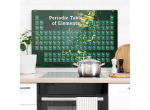 4063129234875 - K&l Wall Art - esg Glasbild Spritzschutz Herd Küchenrückwand Chemie Periodensystem 80x60cm - grün