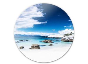 4063129235520 - bedrucktes Sicherheitsglas Wandbild Rund Glasbild Natur Landschaft Afrika Western Cape Ø 50cm - blau