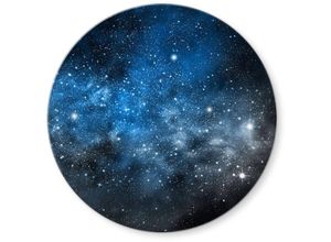 4063129245673 - K&l Wall Art - bedrucktes Sicherheitsglas Wandbild Rund Glasbild nasa Universum Weltraum Galaxie ø 50cm - blau